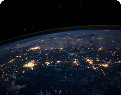 World at night from space