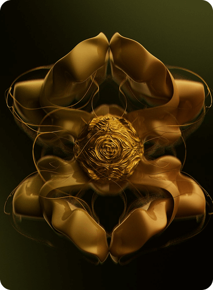 Golden abstract sculpture design